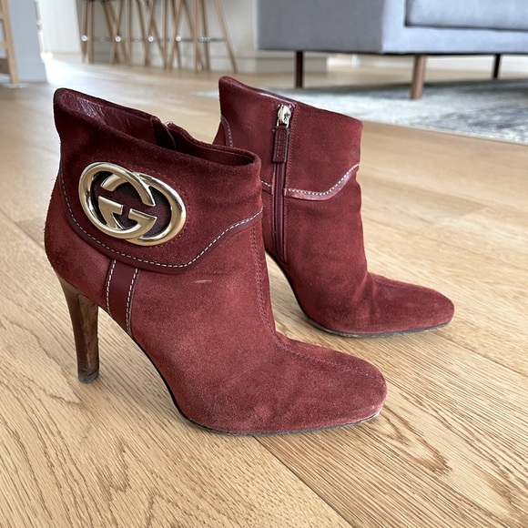 Vintage Gucci Suede Ankle Boots Size 35 - Picture 6 of 6